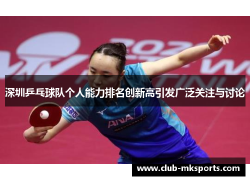 深圳乒乓球队个人能力排名创新高引发广泛关注与讨论